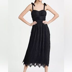 Jonathan Simkhai Bonnie Lace Tie Strap Cocktail Midi Dress